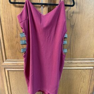Formal/prom dress by birch and stone womans size large maroon and silver nwot